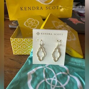 Kendra Scott Abbie Open Frame Gold Filigree Earrings
